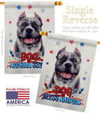 Patriotic Black Pitbull - Pets Nature Vertical Impressions Decorative Flags HG120118 Made In USA