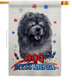 Patriotic Black Chow Chow - Pets Nature Vertical Impressions Decorative Flags HG120120 Made In USA