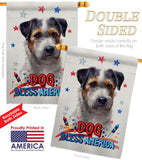 Patriotic Black Jack Russell - Pets Nature Vertical Impressions Decorative Flags HG120121 Made In USA
