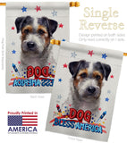 Patriotic Black Jack Russell - Pets Nature Vertical Impressions Decorative Flags HG120121 Made In USA