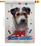 Patriotic Black Jack Russell - Pets Nature Vertical Impressions Decorative Flags HG120121 Made In USA