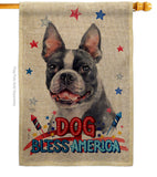 Patriotic Boston Terrier - Pets Nature Vertical Impressions Decorative Flags HG120123 Made In USA