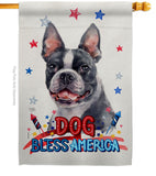 Patriotic Boston Terrier - Pets Nature Vertical Impressions Decorative Flags HG120123 Made In USA