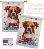 Patriotic Boxer - Pets Nature Vertical Impressions Decorative Flags HG120124 Made In USA