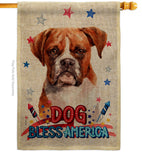 Patriotic Boxer - Pets Nature Vertical Impressions Decorative Flags HG120124 Made In USA