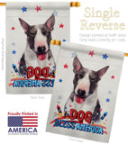 Patriotic Bull Terrier - Pets Nature Vertical Impressions Decorative Flags HG120127 Made In USA