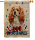 Patriotic Cavalier King Spaniel - Pets Nature Vertical Impressions Decorative Flags HG120128 Made In USA