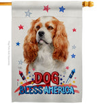 Patriotic Cavalier King Spaniel - Pets Nature Vertical Impressions Decorative Flags HG120128 Made In USA