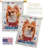 Patriotic Brown Chihuahua - Pets Nature Vertical Impressions Decorative Flags HG120130 Made In USA