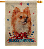 Patriotic Brown Chihuahua - Pets Nature Vertical Impressions Decorative Flags HG120130 Made In USA