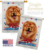 Patriotic Chow Chow - Pets Nature Vertical Impressions Decorative Flags HG120133 Made In USA