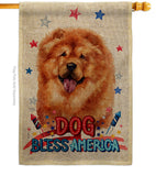 Patriotic Chow Chow - Pets Nature Vertical Impressions Decorative Flags HG120133 Made In USA