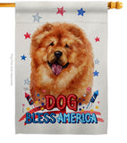 Patriotic Chow Chow - Pets Nature Vertical Impressions Decorative Flags HG120133 Made In USA