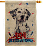 Patriotic Dalmatian - Pets Nature Vertical Impressions Decorative Flags HG120136 Made In USA