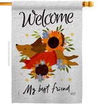 Welcome Best Friend - Pets Nature Vertical Impressions Decorative Flags HG130402 Made In USA