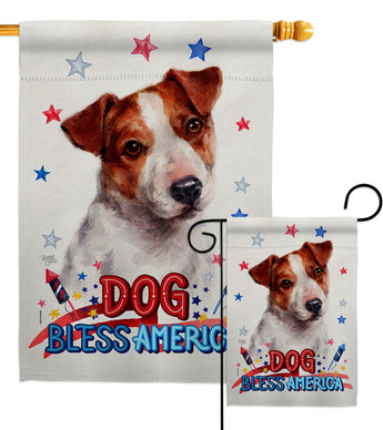Patriotic Jack Russell Terrier - Pets Nature Vertical Impressions Decorative Flags HG120101 Made In USA