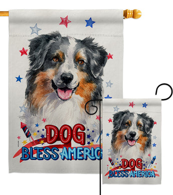 Patriotic Australian Shepherd - Pets Nature Vertical Impressions Decorative Flags HG120112 Made In USA