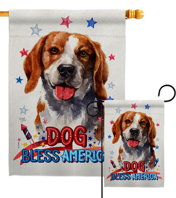 Patriotic Beagle - Pets Nature Vertical Impressions Decorative Flags HG120114 Made In USA