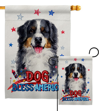 Patriotic Bernese Mountain - Pets Nature Vertical Impressions Decorative Flags HG120117 Made In USA