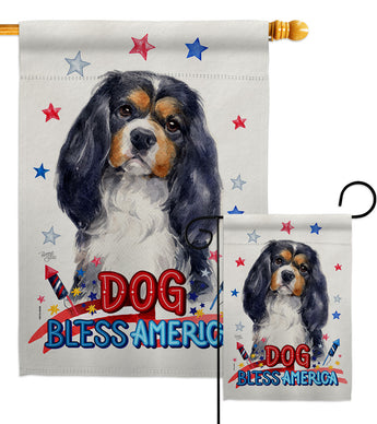 Patriotic Cavalier Spaniel - Pets Nature Vertical Impressions Decorative Flags HG120119 Made In USA