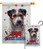 Patriotic Black Jack Russell - Pets Nature Vertical Impressions Decorative Flags HG120121 Made In USA