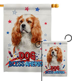 Patriotic Cavalier King Spaniel - Pets Nature Vertical Impressions Decorative Flags HG120128 Made In USA