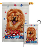 Patriotic Chow Chow - Pets Nature Vertical Impressions Decorative Flags HG120133 Made In USA