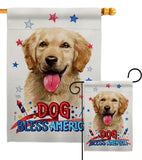 Patriotic Golden Retriever - Pets Nature Vertical Impressions Decorative Flags HG120144 Made In USA