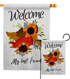 Welcome Best Friend - Pets Nature Vertical Impressions Decorative Flags HG130402 Made In USA