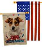 Patriotic Russell Terrier - Pets Nature Vertical Impressions Decorative Flags HG120103 Made In USA