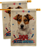 Patriotic Russell Terrier - Pets Nature Vertical Impressions Decorative Flags HG120103 Made In USA