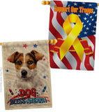 Patriotic Russell Terrier - Pets Nature Vertical Impressions Decorative Flags HG120103 Made In USA