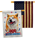 Patriotic Akita - Pets Nature Vertical Impressions Decorative Flags HG120105 Made In USA