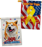 Patriotic Akita - Pets Nature Vertical Impressions Decorative Flags HG120105 Made In USA