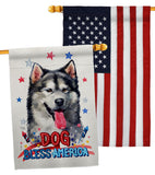 Patriotic Alaskan Malamute - Pets Nature Vertical Impressions Decorative Flags HG120106 Made In USA