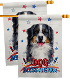 Patriotic Bernese Mountain - Pets Nature Vertical Impressions Decorative Flags HG120117 Made In USA