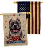 Patriotic Black Pitbull - Pets Nature Vertical Impressions Decorative Flags HG120118 Made In USA