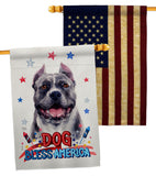 Patriotic Black Pitbull - Pets Nature Vertical Impressions Decorative Flags HG120118 Made In USA