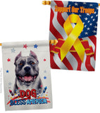 Patriotic Black Pitbull - Pets Nature Vertical Impressions Decorative Flags HG120118 Made In USA