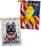 Patriotic Black Pitbull - Pets Nature Vertical Impressions Decorative Flags HG120118 Made In USA