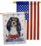 Patriotic Cavalier Spaniel - Pets Nature Vertical Impressions Decorative Flags HG120119 Made In USA