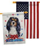 Patriotic Cavalier Spaniel - Pets Nature Vertical Impressions Decorative Flags HG120119 Made In USA