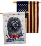 Patriotic Black Chow Chow - Pets Nature Vertical Impressions Decorative Flags HG120120 Made In USA