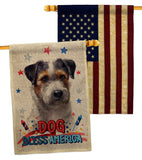 Patriotic Black Jack Russell - Pets Nature Vertical Impressions Decorative Flags HG120121 Made In USA