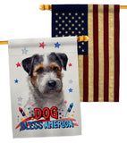 Patriotic Black Jack Russell - Pets Nature Vertical Impressions Decorative Flags HG120121 Made In USA