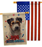 Patriotic Black Jack Russell - Pets Nature Vertical Impressions Decorative Flags HG120121 Made In USA