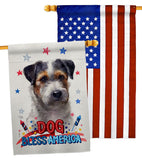 Patriotic Black Jack Russell - Pets Nature Vertical Impressions Decorative Flags HG120121 Made In USA