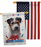 Patriotic Black Jack Russell - Pets Nature Vertical Impressions Decorative Flags HG120121 Made In USA