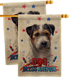 Patriotic Black Jack Russell - Pets Nature Vertical Impressions Decorative Flags HG120121 Made In USA