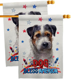 Patriotic Black Jack Russell - Pets Nature Vertical Impressions Decorative Flags HG120121 Made In USA